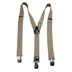 Decalen Mens Clip Suspenders Y Shape Tan Adjustable Classy In God We Trust Eagle